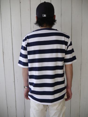 OUESSANT S/S　(WIDE BORDER) (ホワイト×ネイビー)