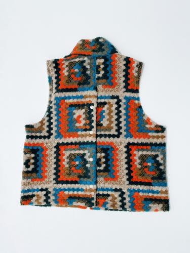 Higt Mock Knit Vest (Poly Wool Crochet Knit)