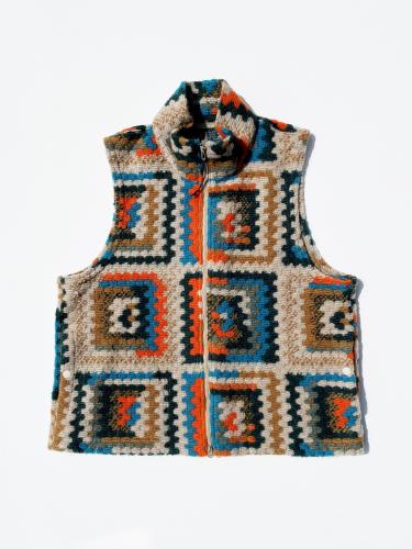 Higt Mock Knit Vest (Poly Wool Crochet Knit)