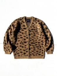 【TOWNCRAFT】 Shaggy Raglan Cardigan "Beige Leopard"