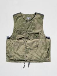【 30% OFF】　Cover Vest (Leaf Print Cotton Poplin)