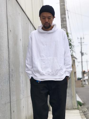 L/S Pullover Hood Tee (White)