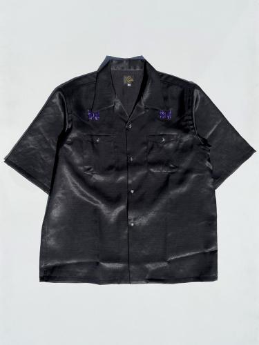 S/S Cowboy One-Up Shirt (Poly Slub Sateen) "Black"
