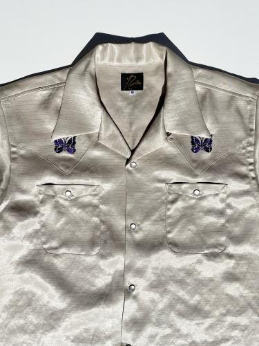 S/S Cowboy One-Up Shirt (Poly Slub Sateen) "Beige"