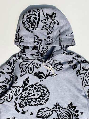 Short Sleeve Hoody (Floral Printed French Terry)