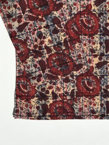 【 30% OFF】　Henley Neck Shirt (Batik Over Print)