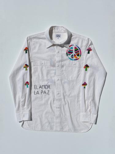 【OAXACA】　Laid Back Shirt (White Chambray)