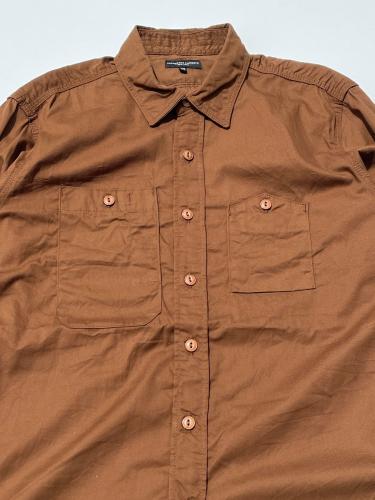 At Last\u0026Co Cotton Twill Work Shirt Brown