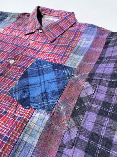 Flannel Shirt ⇒ 7 Cuts Wide Shirt (Tie Dye) "D"