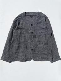【 30% OFF】　Cardigan Jacket (Poly Wool Herringbone)