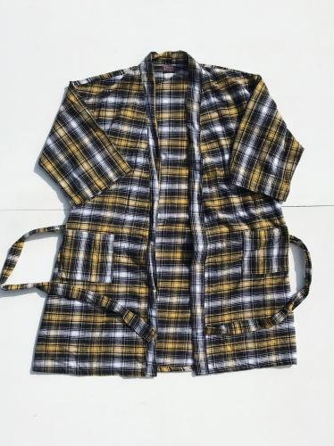 【KRAZY KLOTHES】 Flannel Robe (Black / Gold)
