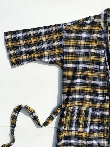 【KRAZY KLOTHES】 Flannel Robe (Black / Gold)