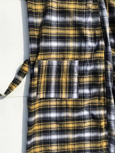 【KRAZY KLOTHES】 Flannel Robe (Black / Gold)