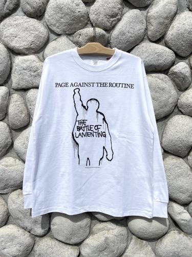 【THRIFTY LOOK 】 "PATR" LS TEE (White)