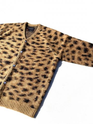 【TOWNCRAFT】 Shaggy Raglan Cardigan "Beige Leopard"