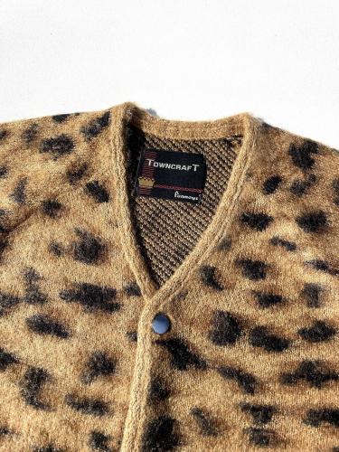 【TOWNCRAFT】 Shaggy Raglan Cardigan "Beige Leopard"