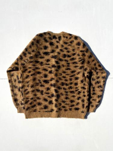 【TOWNCRAFT】 Shaggy Raglan Cardigan "Beige Leopard"