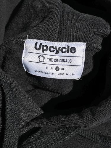 【Upcycle】 Heavy Fleece Pullover Hoodie (Black)