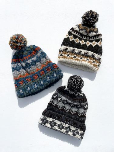 【CHAMULA】 Double Caff Cap (Fair Isle)