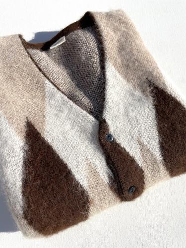 【UNDYED】　ALPACA JQD BRASH CARDIGAN (Argyle)