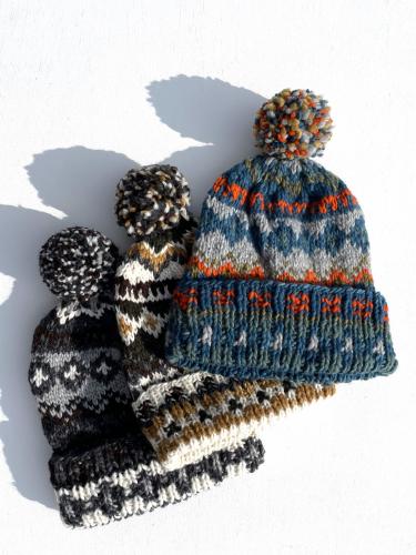 【CHAMULA】　Double Caff Cap (Fair Isle)